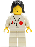 LEGO doc016 Doctor - Stethoscope, White Legs, Black Female Hair
